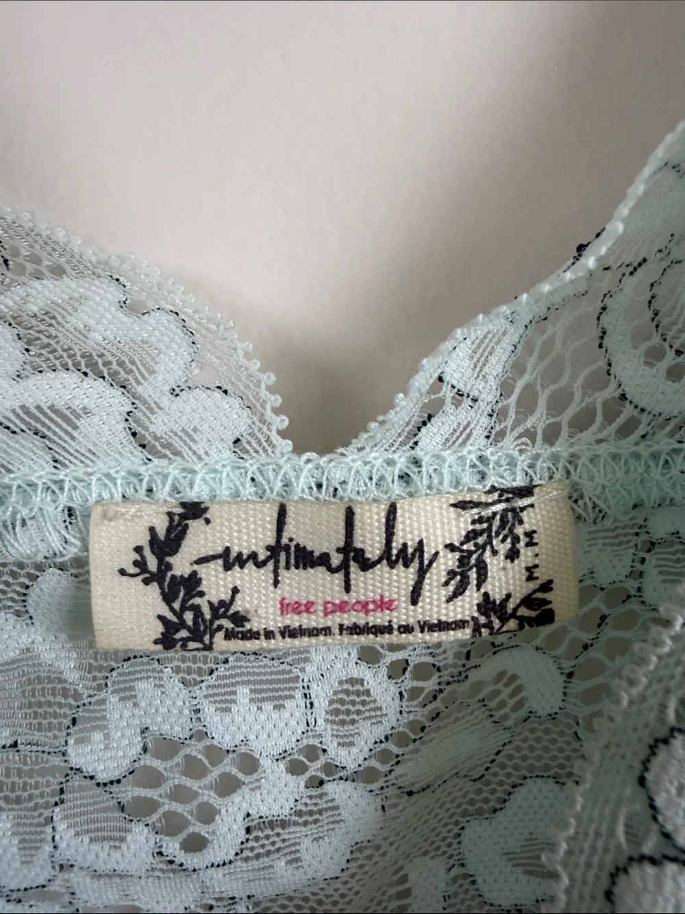 Free People Heartbreaker Lace Brami Bralette Sea Blue Floral Size M